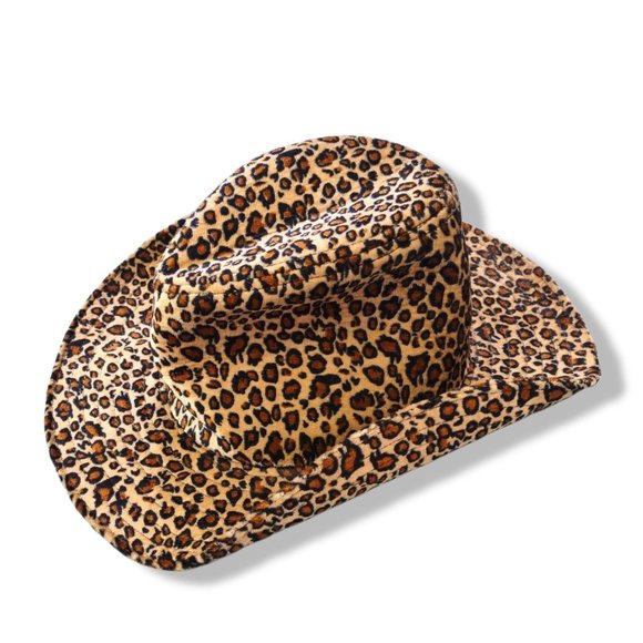 Vintage Y2K animal print leopard cheetah cowboy hat - Picture 2 of 4